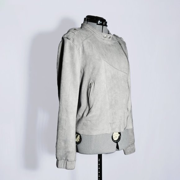 Blank NYC Women's Faux Suede Moto Bomber - Picture 2 of 7